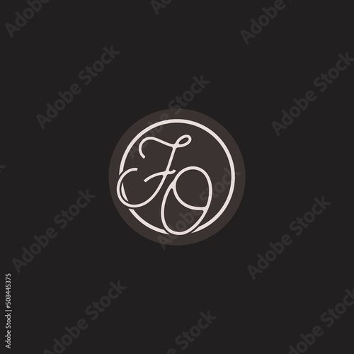 Initials FO logo monogram with simple circle line style