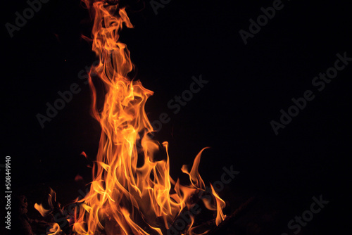 Isolated Fire on Left Side Background