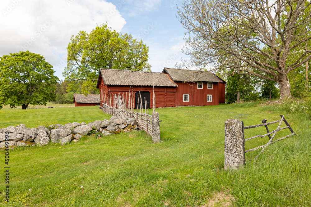 Obraz premium Beautiful farm landscape in spring
