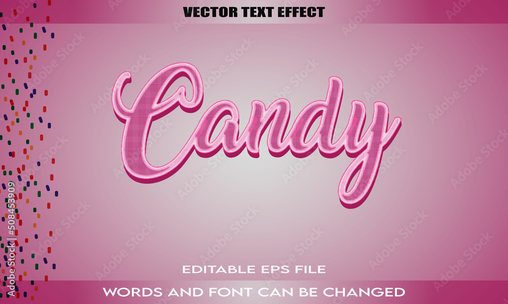 candy editable text effect design