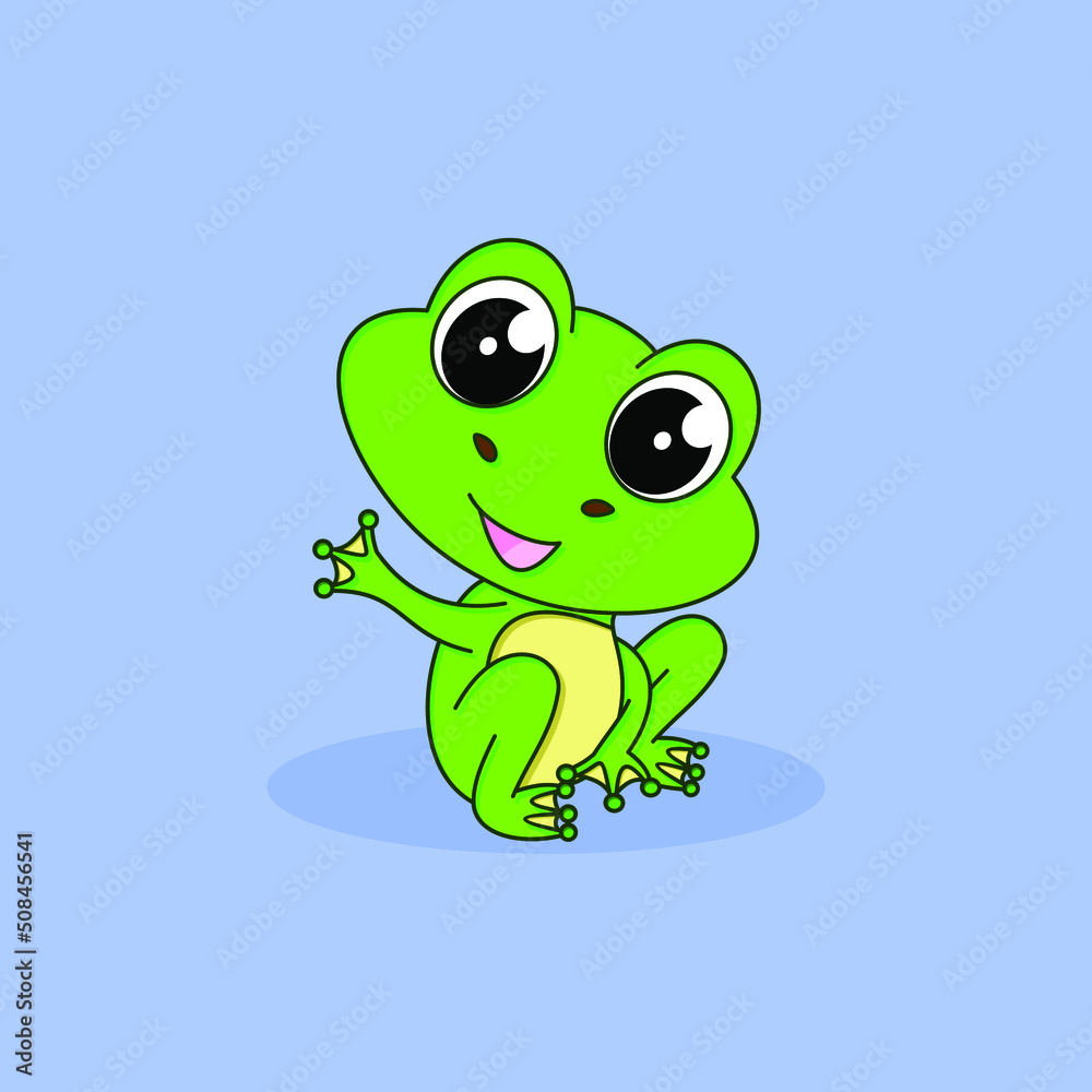 Obraz premium cute frog cartoon character
