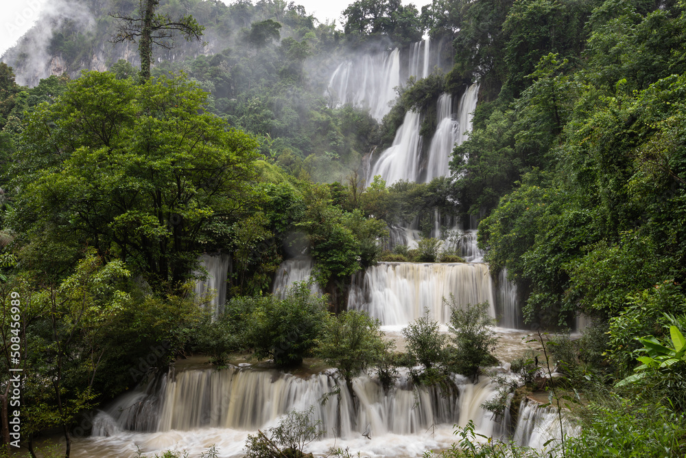 Thi Lor Su waterfall the largest waterfall in Thailand at Umphang Wildlife Sanctuary, Tak, Thailand