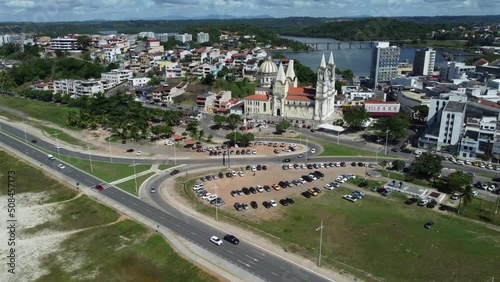 ilheus, bahia, brazil - june 1, 2022: view of Sao Sebastiao cathedral and the city of Ilheus in southern Bahia photo