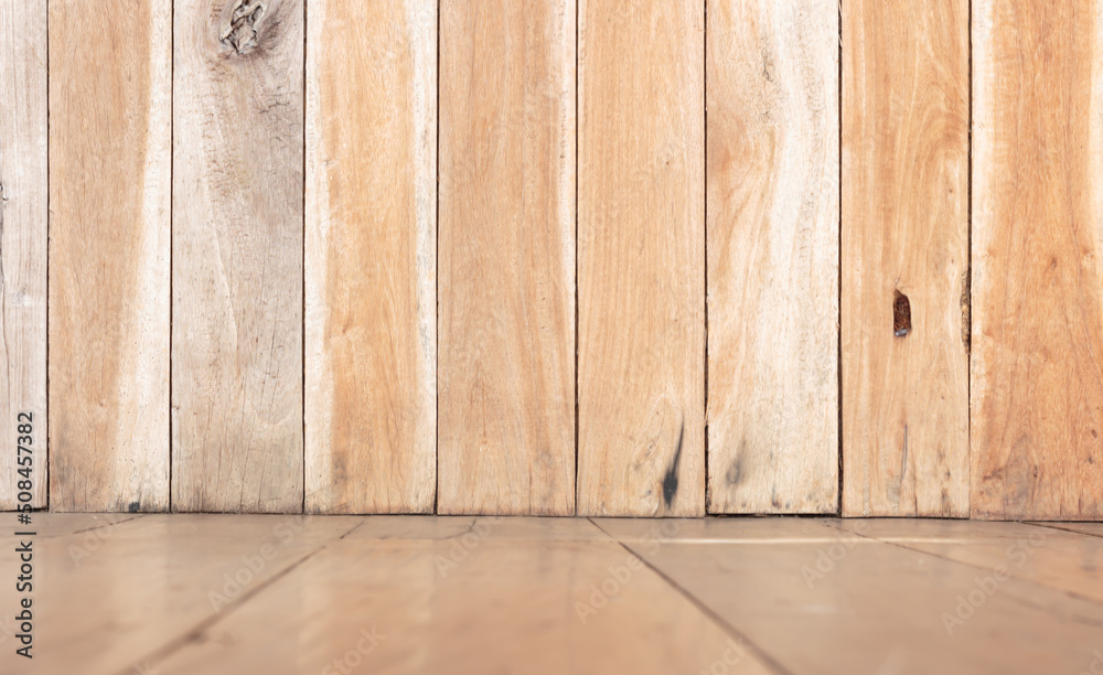 Naklejka premium old wooden plank wall texture background