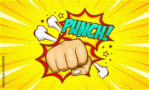 Comic punch cartoon illustration design