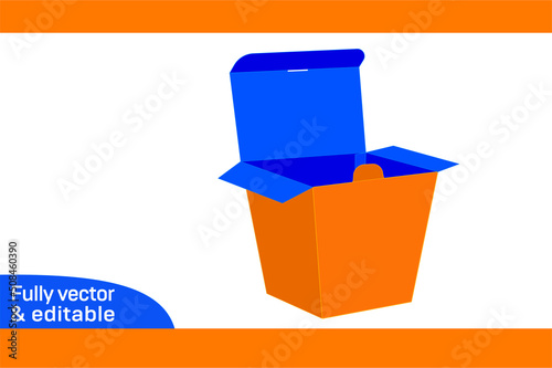 Baby shower gift box, party favor bridal box Dieline template and 3D box_3D box