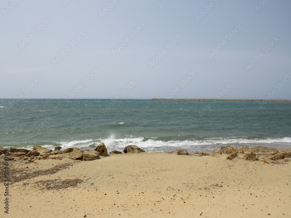 Fototapeta premium spiaggia, Mazara del Vallo, Trapani, Sicilia, Italia