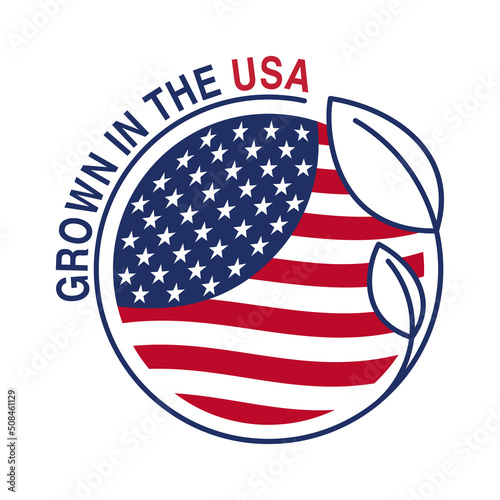 Grown in the USA sticker for agricultural products