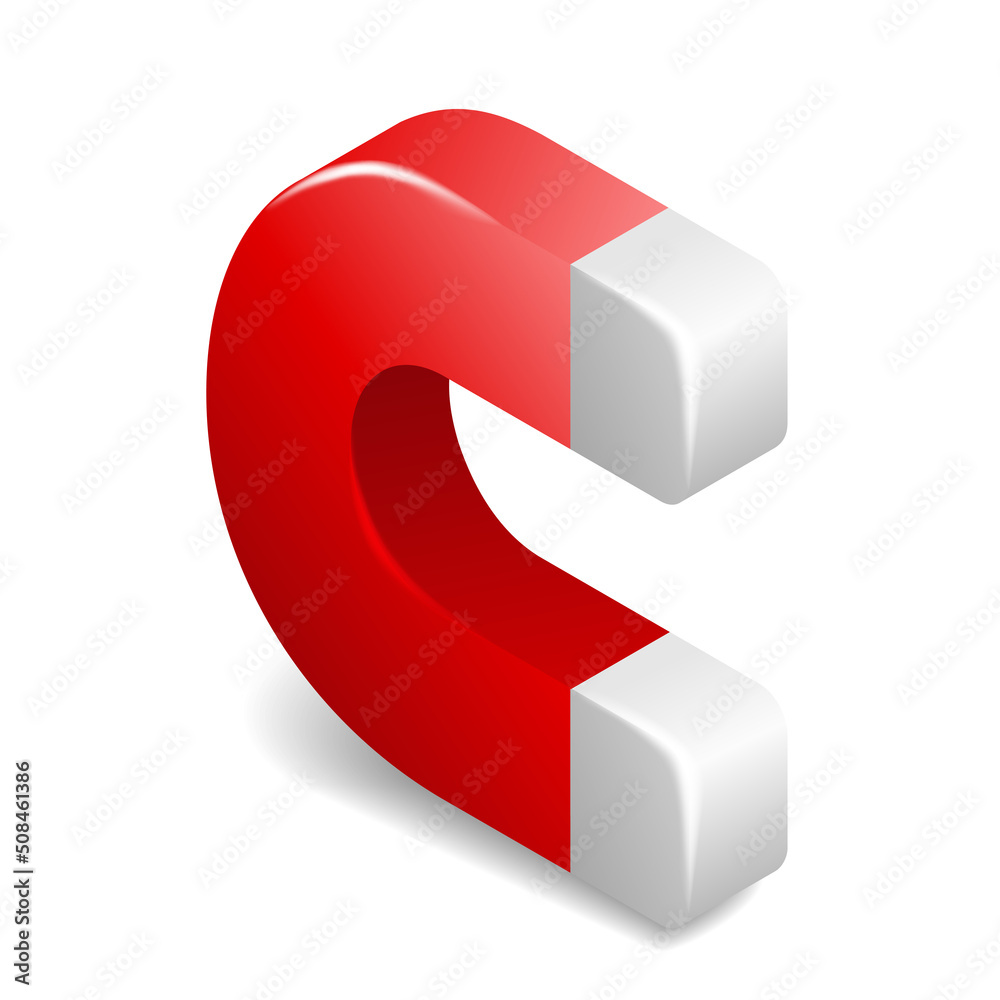 Magnet tool in isometric and 3D decoration Magnet tool in isometric and 3D decoration