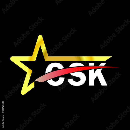 CSK letter logo design. CSK creative  letter logo. simple and modern letter logo. CSK alphabet letter logo for business. Creative corporate identity and lettering. vector modern logo  photo