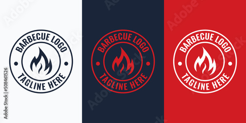 Grill, BBQ logo design vector template. Barbecue logo design. 
