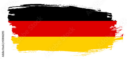 German flag. The national symbol of the Germans. Brush stroke. The colors of the German flag.