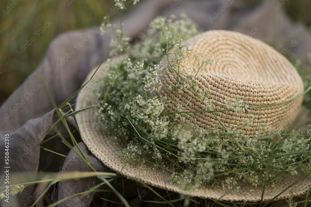 straw hat in the grass straw hat in the grass