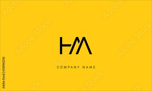 HM, MH Abstract Letters Logo Monogram