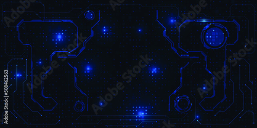 Vector illustration of digital element grid line circuits pattern for advertising,game development artwork.Digital innovation and technology concepts.