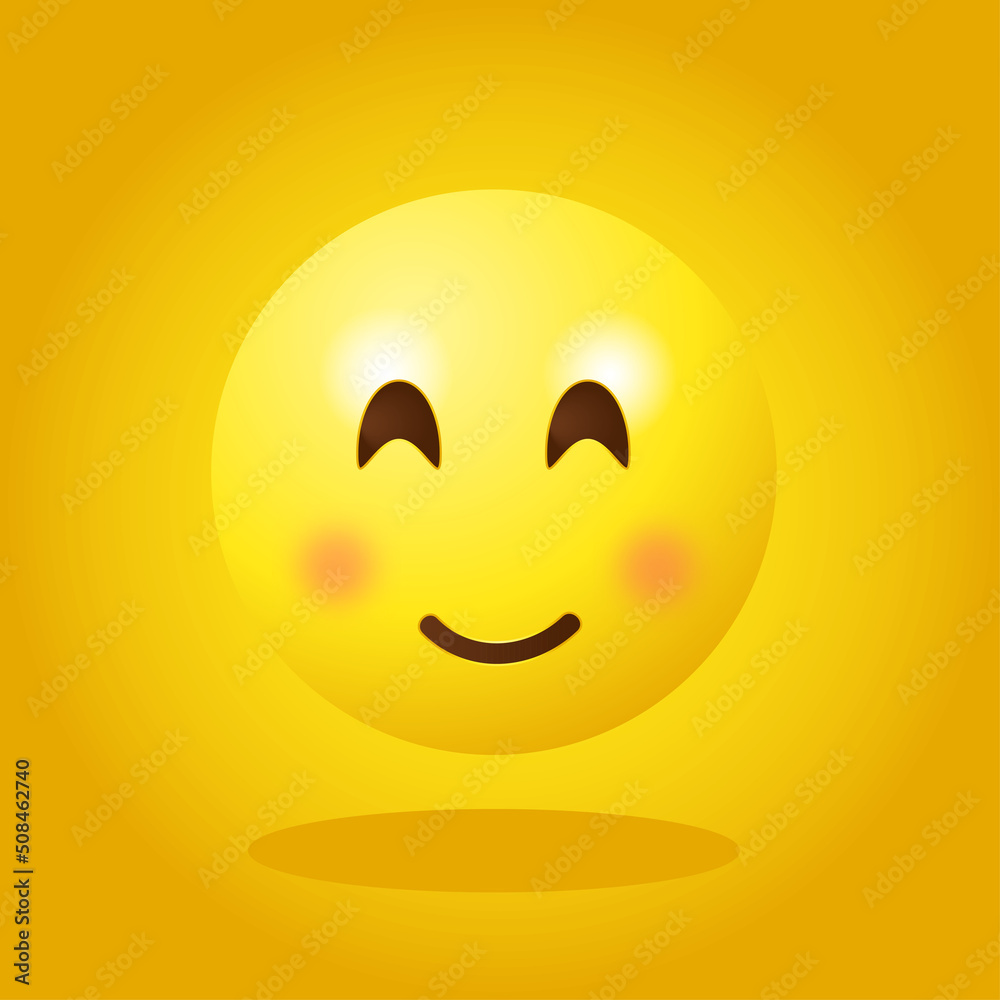 Smiley yellow smiling happily on a yellow background