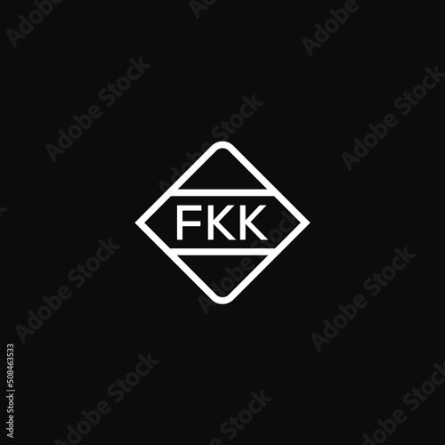 FKK 3 letter design for logo and icon.FKK monogram logo.vector illustration with black background. photo
