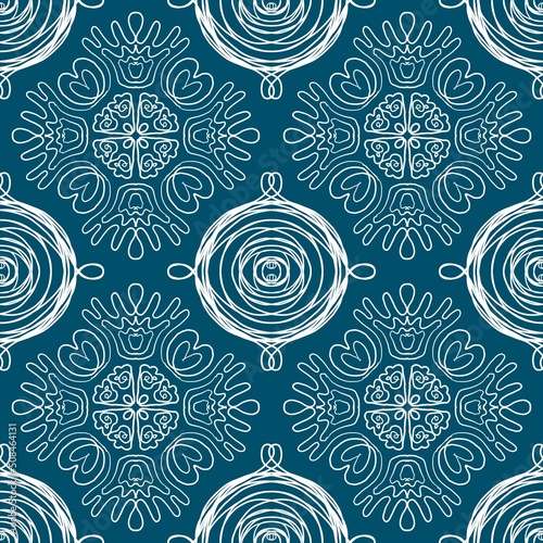 Seamless pattern in ethnic style. Floral Arabian ornament. Traditional ottoman art.  illustration.