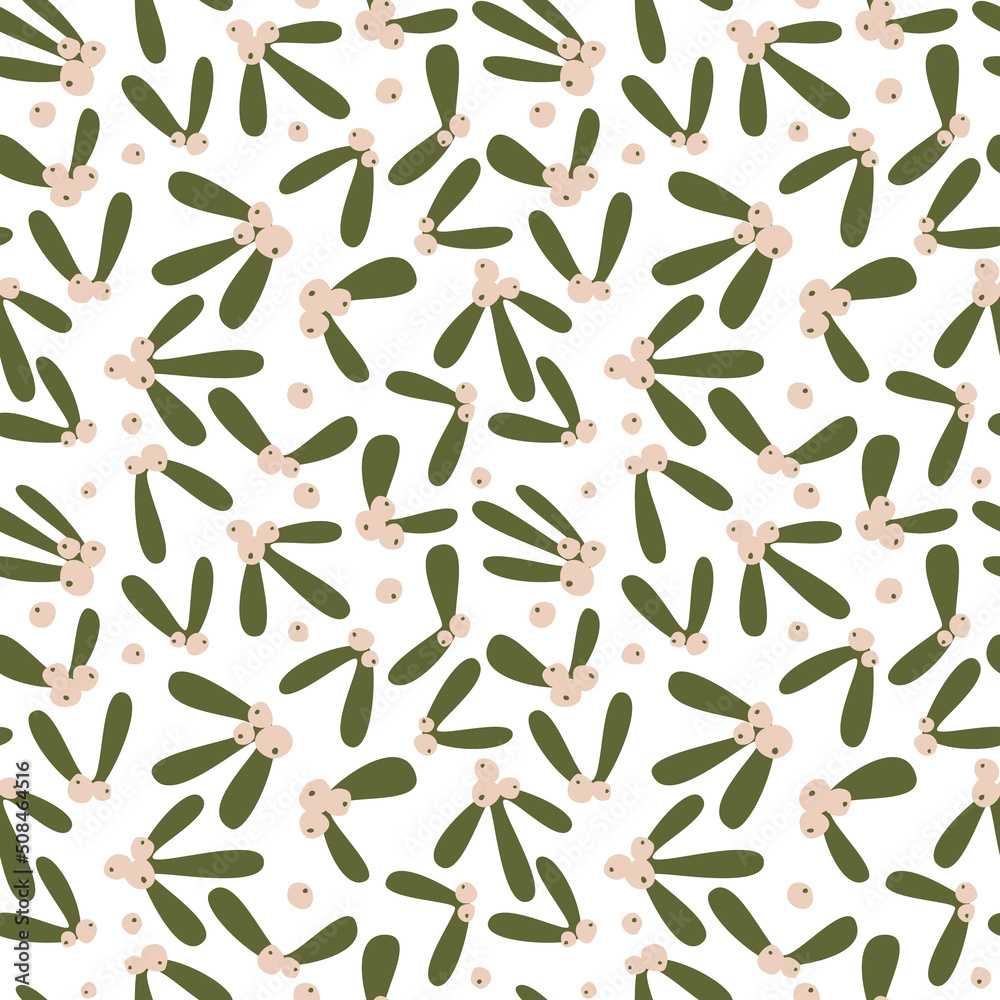 Seamless pattern with winter mistletoe Seamless pattern with winter mistletoe