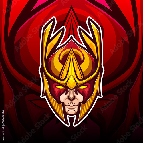 Fototapeta Naklejka Na Ścianę i Meble -  Vector esport mascot logo phantom assassin red theme