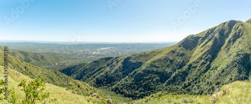 Panoramic View of a Town from a Mountain Against a Clear Sky