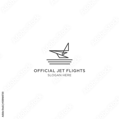 Official jet flights logo icon design vector 