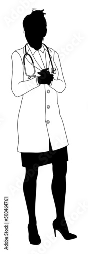 Doctor Woman Medical Silhouette Healthcare Person
