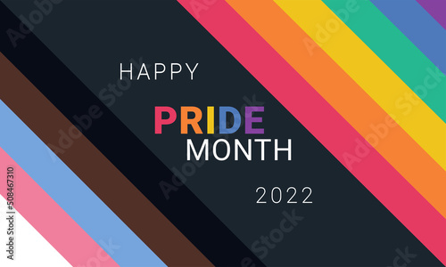 Pride Gradient background with 2022 LGBTQ Pride Flag Colours. Vector 2022 banner lgbt pride month with rainbow. Website banner. Symbol of pride month june support.