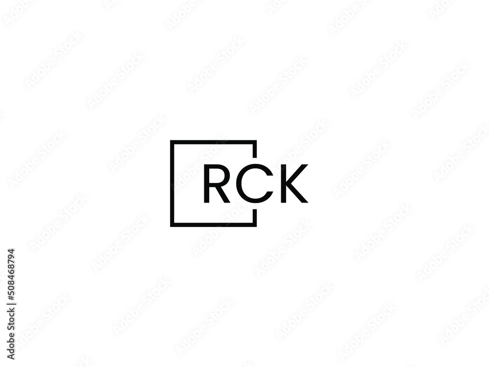 Fototapeta premium RCK letter initial logo design vector illustration