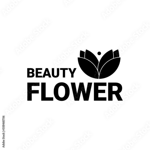 Beauty logo with black flowers. simple but elegant impression. The beautiful Lotus flower is suitable for beauty businesses such as salons and spas