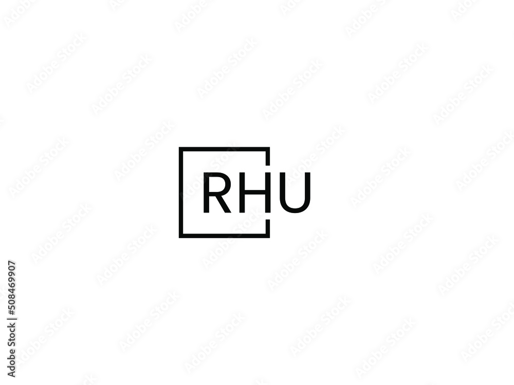 RHU Letter Initial Logo Design Vector Illustration RHU Letter Initial Logo Design Vector Illustration