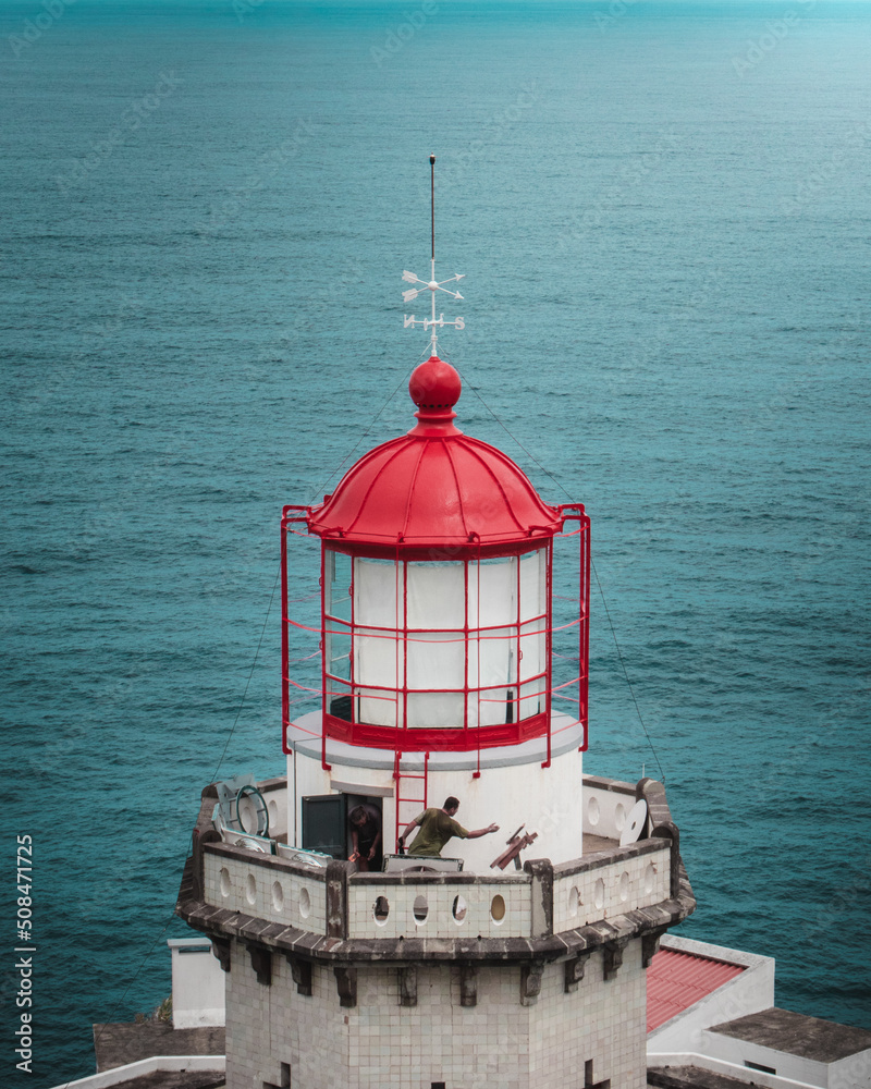 lighthouse on the pier, Nordeste, Azores