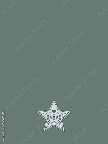 Shoulder pad NATO officer mark for the BRIGADEIRO-GENERAL (BRIGADIER GENERAL) insignia rank in the Portuguese Army