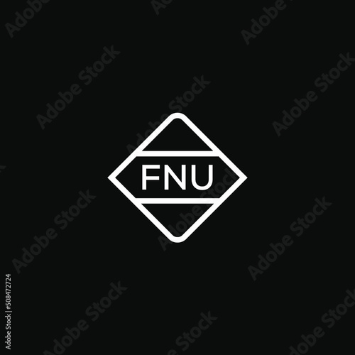 FNU 3 letter design for logo and icon.FNU monogram logo.vector illustration with black background. photo