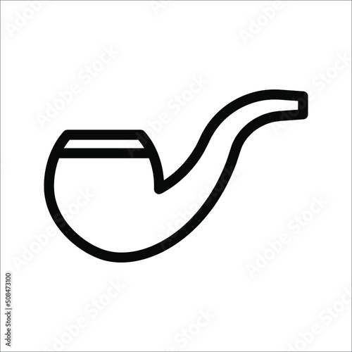 smoking pipe doodle icon. vector illustration on white background.