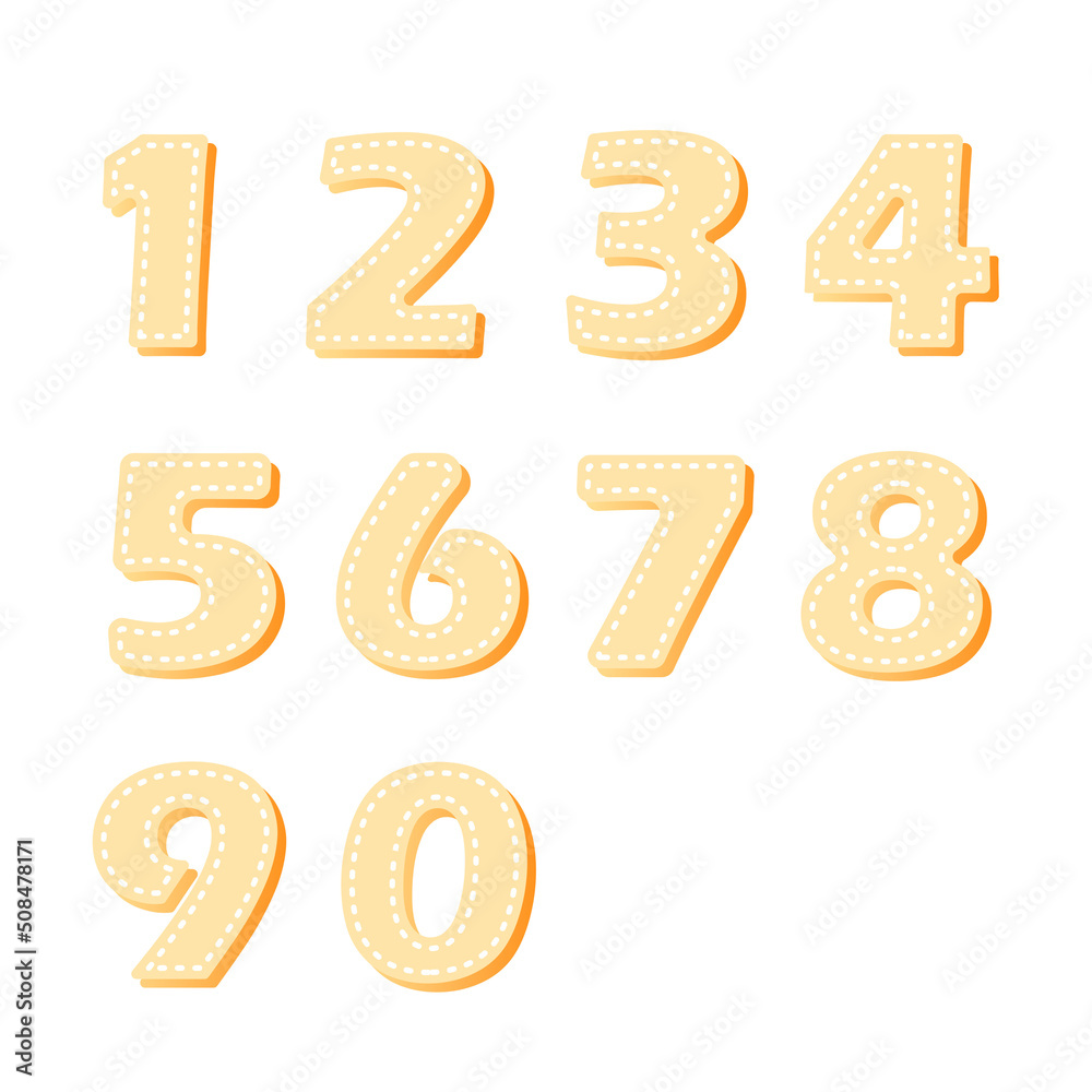 cartoon typographic design art number collection cartoon typographic design art number collection
