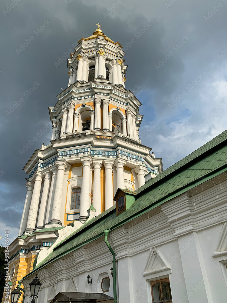 Great Lavra bell tower of Kiev Pechersk Lavra Monastery Complex, Ukraine. Religion concept