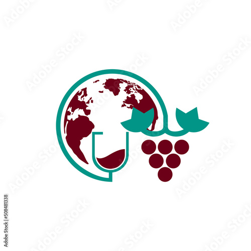 Globe Grape Logo icon vector stock