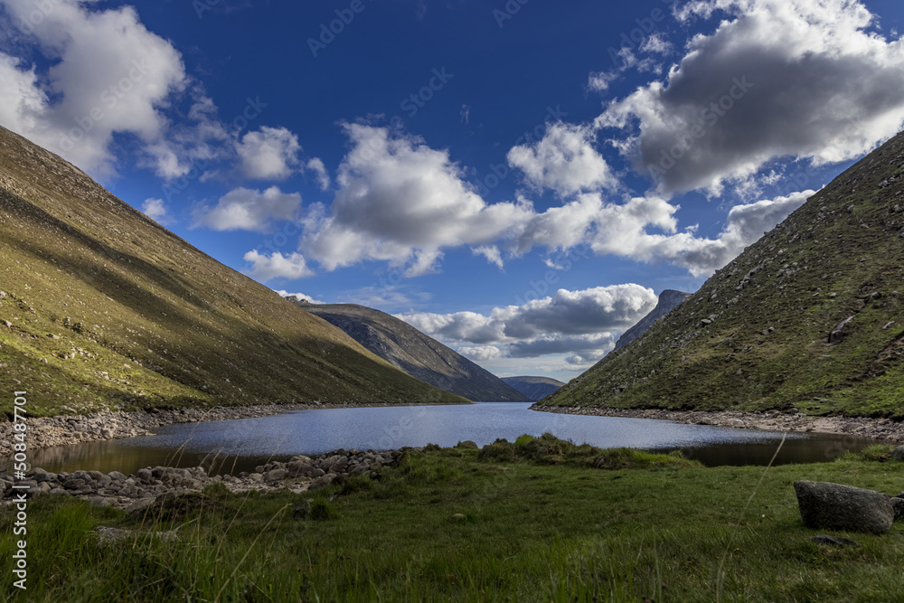 Ben Crom reservoir and Mountain, Mourne Mountains Area of outstanding natural beauty, County Down, Northern Ireland
