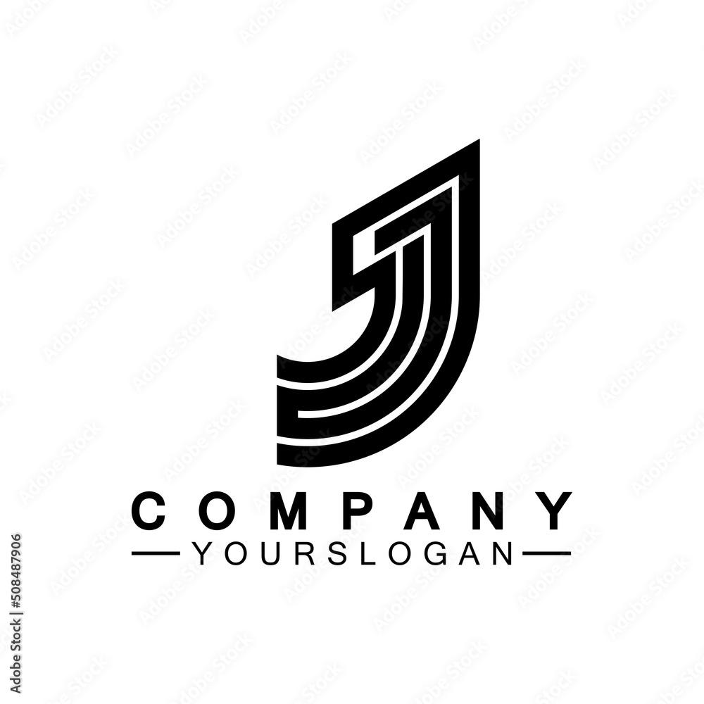 Creative abstract monogram Letter J logo icon design