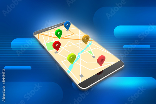 3d illustration mobile GPS navigation concept 