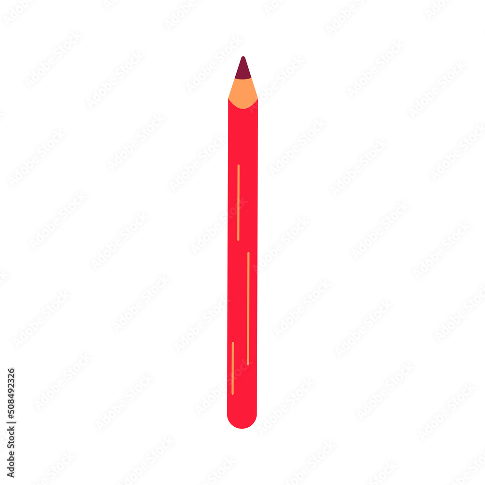 Pencil. Vector isolated illustration in flat style. Back to school. On white background. Object of stationery for drawing Pencil. Vector isolated illustration in flat style. Back to school. On white background. Object of stationery for drawing