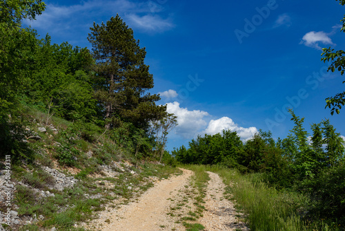 Rural road in mountains near city Jajce, Bosnia and Herzegovina