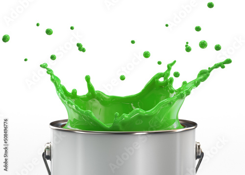 Cans of paint with colored splash