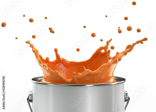 Cans of paint with colored splash