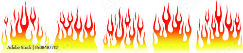 Fire flames isolated on white background. Tribal tattoo design.