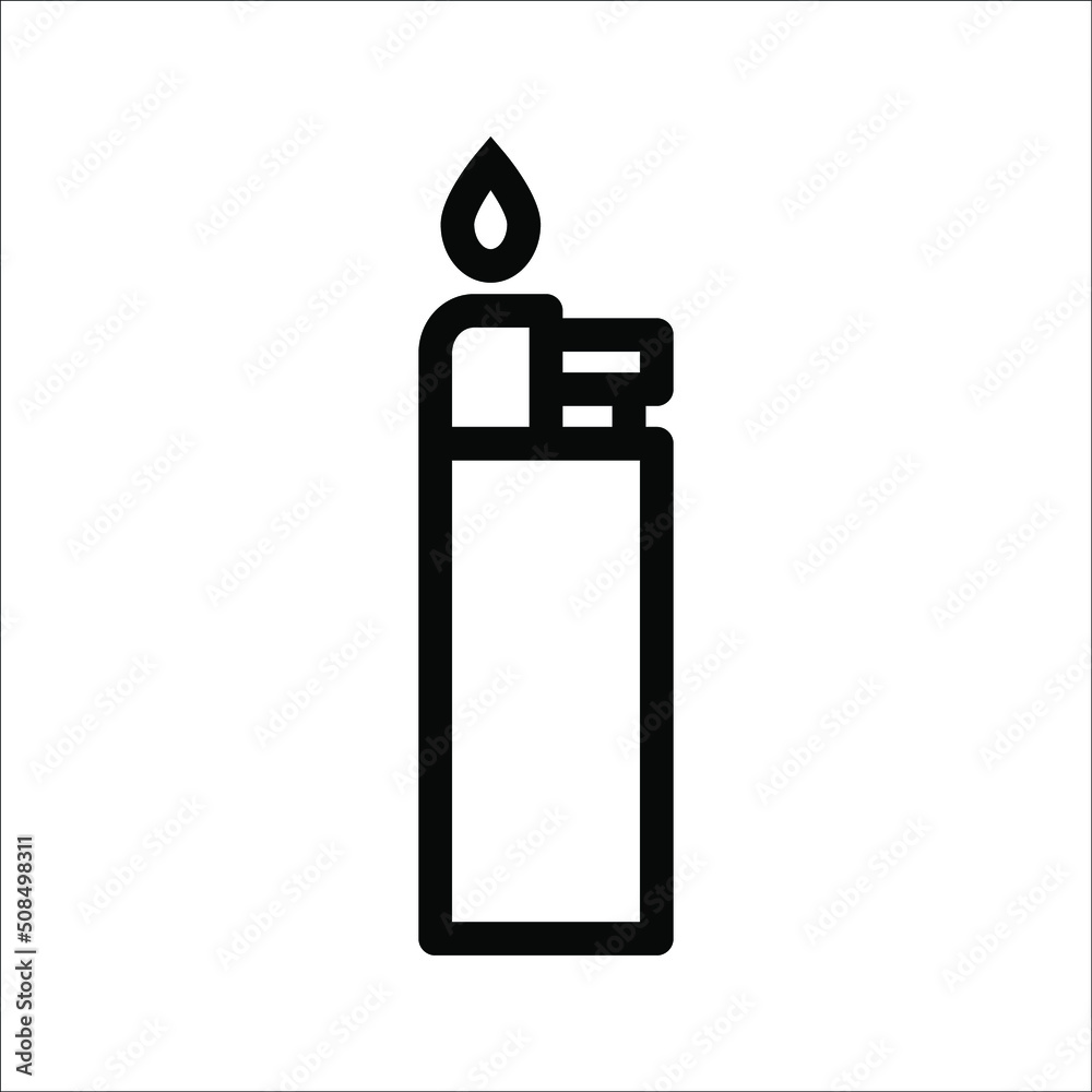 Lighter simple line icon, strokes of a pictogram, Vector illustration isolated on white background, Premium quality symbol, Vector sign for mobile app and website. Lighter simple line icon, strokes of a pictogram, Vector illustration isolated on white background, Premium quality symbol, Vector sign for mobile app and website.