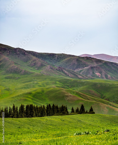 landscape with mountains and clouds