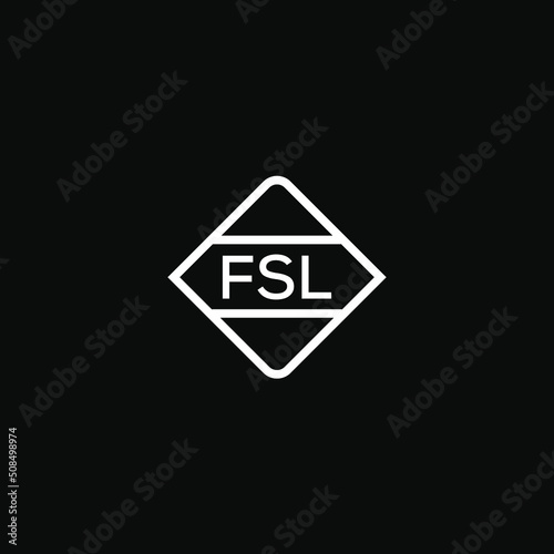 FSL 3 letter design for logo and icon.FSL monogram logo.vector illustration with black background. photo