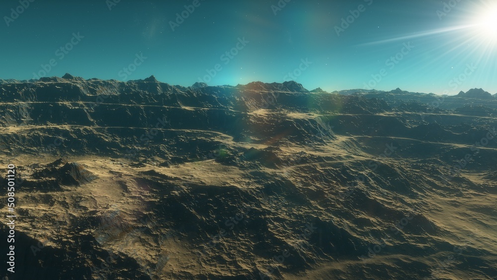 Mars like red planet, with arid landscape, rocky hills and mountains, for space exploration and science fiction backgrounds. Mars like red planet, with arid landscape, rocky hills and mountains, for space exploration and science fiction backgrounds.
